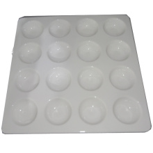 Carré carré en céramique à oeuf blanc Tray-16 Tray